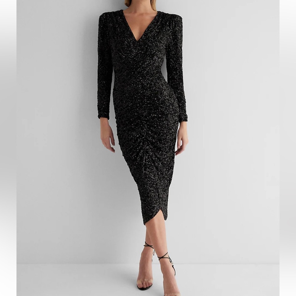EXPRESS Black Sequin Dress L